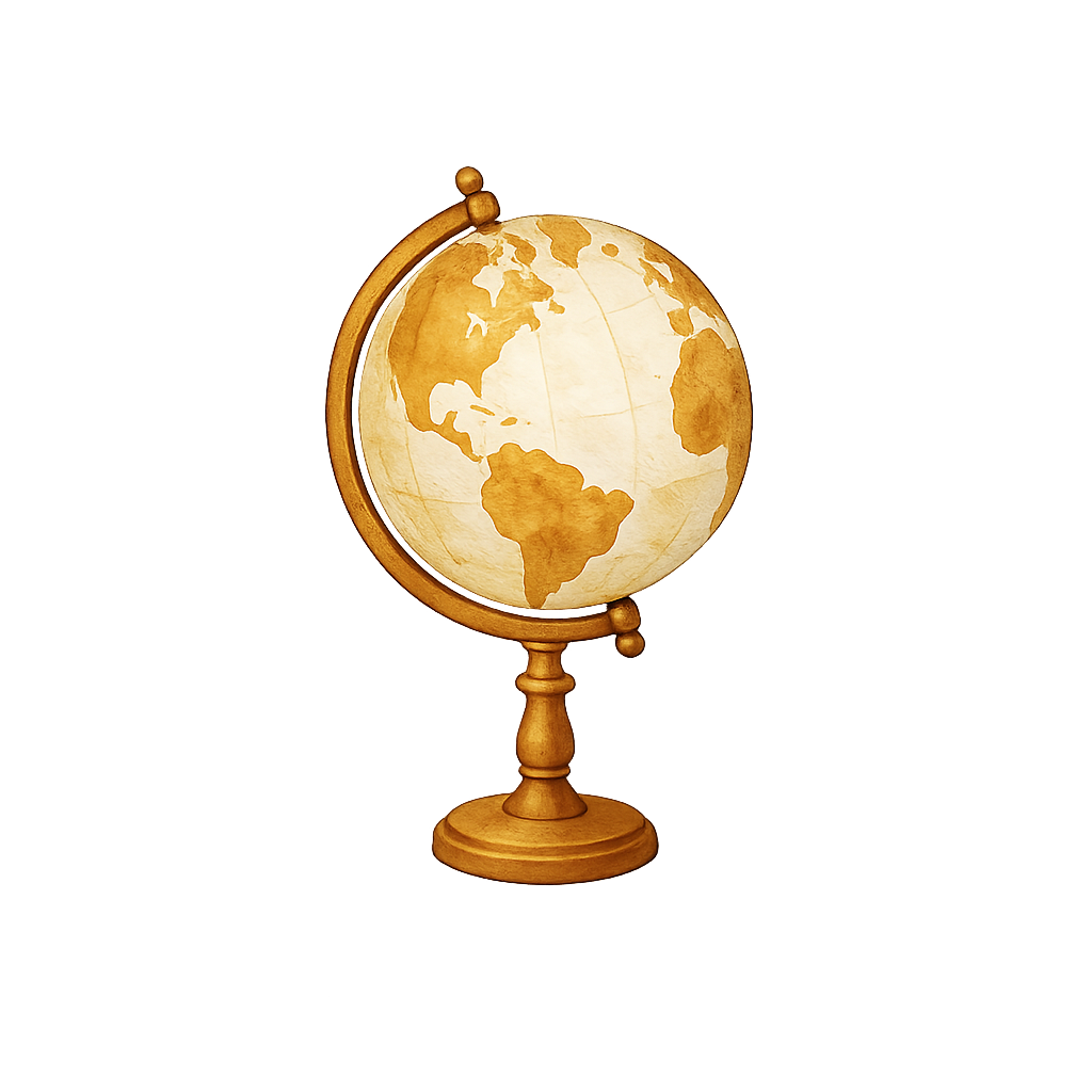 Vintage globe illustration representing stories reaching readers around the world